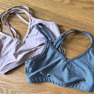 Beyond Yoga Alloy Speckled Ombré Foil Cross Back Bras